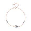 925 Sterling Silver Moissanite Leaf Bracelet, Ladies Fashion Versatile Elegant Wholesale Accessory-0-3