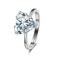 wholesale S925 Sterling Silver Cloud-Pull Jewelry Heart-Shaped 8A Super Sparkling Zircon Ring, Luxury Wedding Band-0-0