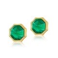 wholesale new fashion octagonal geometric malachite silver earrings, simple retro style 925 silver plated with 10K gold earrings wholesale-0-5