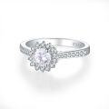 wholesale S925 Sterling Silver Sunflower Zirconia Ring for Women, Designer Wedding Ring with a Sense of Style-0-4