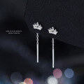 wholesale 925 Sterling Silver Crown Ear Thread Earrings For Women-0-1