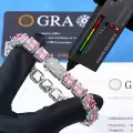 wholesale S925 Silver Moissanite Hip-Hop Square Ice Cube Chain Bracelet for Men-0-6
