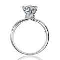 wholesale 925 Sterling Silver 1-carat Simulated Moissanite Six-Prong Engagement Proposal Ring for Women, Hot-selling in Cross-border E-commerce-0-4