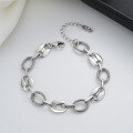 wholesale S925 Sterling Silver Pig Nose Twist Braided Egg-Shaped Circle Link Bracelet, Ins Style Luxury Versatile for Women-0-0