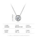 925 Silver Moissanite Round Bubble Necklace Women's Light Luxury Simple D Color-0-4