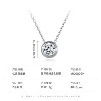 925 Silver Moissanite Round Bubble Necklace Women's Light Luxury Simple D Color-Round Bubble Necklace [50 points] White Gold  925 Silver