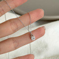 wholesale S925 Sterling Silver minimalist water drop zircon necklace for women with a subtle diamond accent-0-1
