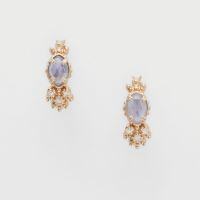 wholesale Sterling Silver Iolite and Labradorite Earrings from Dunli Japanese Style Winter New Collection Gentle and Elegant-Iolite Earrings 925 Silver