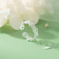 wholesale S925 Sterling Silver Fresh and Sweet Ins Style Niche Design Exquisite Hollow Flower Ring R02468-0-4