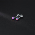 wholesale S925 Silver Round Synthetic Opal Threaded Ear Studs, Korean Style Minimalist Small Ear Accessories M01946-0-3