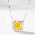 S925 Silver Women's Jewelry Set with Yellow Diamonds, Baguette, Radiant, Princess Cuts-0-0