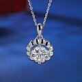 wholesale Sterling silver sunflower 15ct D-color moissanite necklace for women, versatile small design with a sense of luxury, delicate collarbone chain-0-0