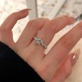 Sterling Silver Rotating Ballet Oval Cushion High Carbon Moissanite One-Carat Solitaire Ring Setting-0-2