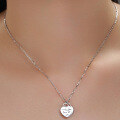 wholesale new sterling silver white shell love heart necklace for women, small and unique design, versatile and fashionable with a high-end feel, perfect as a gift for your girlfriend, collarbone chain-0-3