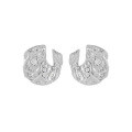 wholesale S925 Sterling Silver Geometric Irregular Rhinestone Crinkle Foil Textured Minimalist Earrings for Women-0-5