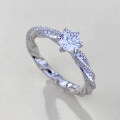 wholesale S925 Sterling Silver Edition 5mm High-Carbon Diamond Zircon High-End Twist Fashion Ring for Women, Live Stream & Xiaohongshu Style-0-3