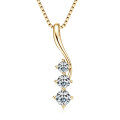 S925 Sterling Silver Moissanite Curve Pendant Necklace, Factory Direct Clearance with Free Shipping-0-3