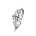 Sterling Silver Moissanite Couple Rings, Minimalist High-End Simulated Diamond Matching Bands Original Design Jewelry-0-4