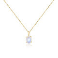 wholesale S925 Sterling Silver Source Factory Natural Cream Blue Moonstone Necklace Oval Gemstone Minimalist Ins Style Pendant-0-0