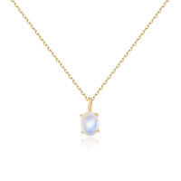 wholesale S925 Sterling Silver Source Factory Natural Cream Blue Moonstone Necklace Oval Gemstone Minimalist Ins Style Pendant-0.8 carat natural moonstone necklace