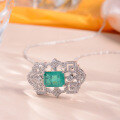 wholesale Metal with 10*14mm simulated emerald inclusions two-in-one versatile set watch and jewelry-0-2