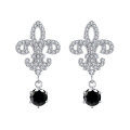 wholesale PT950 gold-plated S925 sterling silver cross-border new moissanite earrings with a sense of high-end luxury, Queen's iris flower earrings-0-9