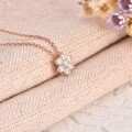 wholesale 18K rose gold classic six-claw pendant with Moissanite for women, fresh and sweet style, 9K Moissanite Christmas gift necklace-0-1