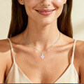 S925 Silver Icy Elegance Necklace with Moissanite and Freshwater Pearl-0-0