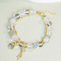 wholesale 925 Sterling Silver Chinese Style Natural Blue Moonstone White Crystal Bracelet for Women Sweet and Luxurious High-End Jewelry-0-1
