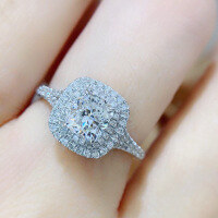 wholesale S925 Sterling Silver Red Elk Full Body Ring with Blazing Zirconia, Fashionable and Versatile European and American Light Luxury Pinky Ring Gift-BZ0292-White Gold US Size 7