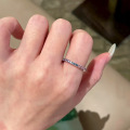 wholesale S925 Silver Gradient Color Gemstone Bohemian Style Full Diamond Row Ring in Lavender Tones-0-2