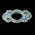wholesale S925 gold-plated silver body with high-carbon diamonds, royal blue,， women's brooch-0-5
