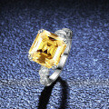 Sterling Silver 5ct Moissanite Princess Cut Square Tower Ring Wholesale-0-3