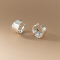 wholesale Sterling Silver Brushed Wide Surface Ear Cuffs Without Piercings Korean Style Fashionable Silver Frosted Ear Cartilage Clips Jewelry M0296-0-2