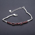 wholesale S925 Silver Direct Supply New Design Natural Garnet Bracelet, Cross-Border Fashion Natural Colored Gemstone Bracelet-0-2