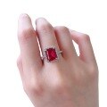 wholesale 925 Silver Jewelry 8*10 Rectangular Ruby Ring New European and American Large Diamond Ring One-Piece Drop Shipping-0-4