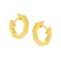 wholesale S925 sterling silver 767 niche minimalist ins-style irregular vertical stripe geometric polygon ear clips for women-18K gold>925 silver