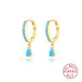 wholesale S925 Sterling Silver INS-style Cross-Border Bestseller Dripping Hoop Earrings with Colorful Diamonds-0-6
