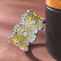 wholesale S925 Sterling Silver Gold-Plated Lace Ring, Openwork Mesh Wide Band Ring for Women, European and American Style-0-3