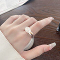 wholesale S925 Sterling Silver European and American Cross-Border Minimalist Style Silver Shell Texture Ring Creative Trendy Index Finger Ring-0-3