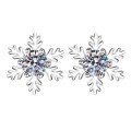 S925 Sterling Silver Moissanite Snowflake Earrings, 50 Points-0-3
