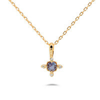 wholesale Metal: S925 Silver Plated 14K Gold Style: French Retro and Light Luxury Product: Alexander White Zircon Necklace-Alexandrite White Zirconium Necklace 925 Silver