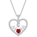 wholesale 925 Sterling Silver Cross-Border 5A Zircon Heart Necklace for Women Silver Pendant Jewelry-0-0