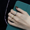 wholesale S925 Sterling Silver Korean Dongdaemun Ins Minimalist Geometric Hollow Openable Ring for Women-0-3