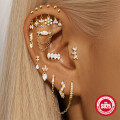 wholesale S925 Sterling Silver Snowflake Marquise Diamond Ball Flat Back Vertical Threaded Ear Cartilage Stud-0-1