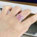 wholesale S925 sterling silver viral TikTok ring for women, sakura pink, radiant cut, ice flower cut, moon ring, factory direct-0-3