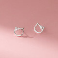 wholesale S925 Sterling Silver Fresh and Sweet Ins Style Exquisite and Lovely Diamond-inlaid Hollow Little Cat Ear Studs M06643-0-3