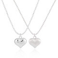 wholesale S925 Sterling Silver 570 Bead Chain Matte Brushed Heart Necklace for Women, High-End Minimalist Small Peach-Shaped Pendant-0-0