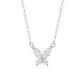 wholesale S925 Sterling Silver Four-leaf Clover And Butterfly Necklace For Women, Minimalist And Elegant Pendant-0-6