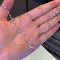 wholesale S925 Sterling Silver High-End Zircon Double-Layer Butterfly Necklace for Best Friend's Birthday Gift Women's Collarbone Chain Luxury Niche-0-0